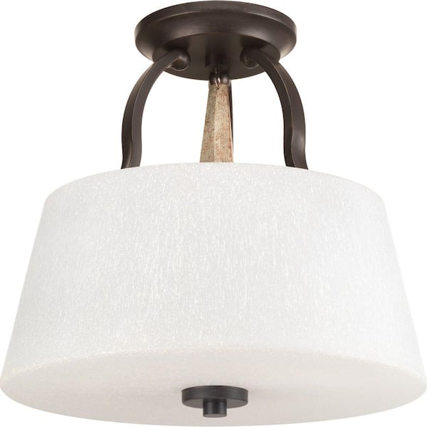 Progress Lighting Club Collection 3-Light Antique Bronze Semi-Flush Mount