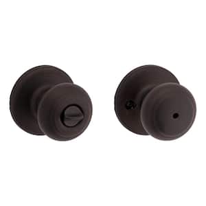 Cove Venetian Bronze Privacy Door Knob with Lock for Bedroom or Bathroom featuring Microban Technology