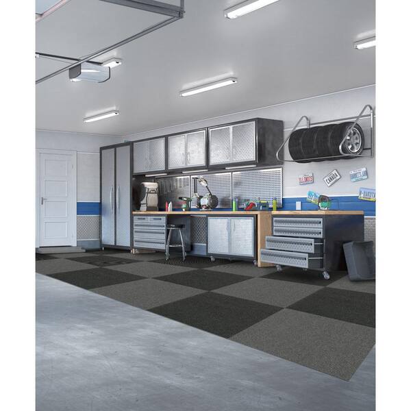 Self Adhesive Carpet Tile, Easy To Peel And Stick Carpet Floor Tile 12 Tiles 12 Sq Ft  B07tl8x16q