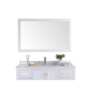 Sterling 48 in. W x 30 in. H Rectangular Wood Framed Wall Bathroom Vanity Mirror in White