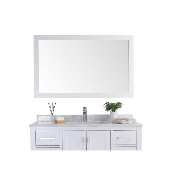 Laviva Sterling 48 in. W x 30 in. H Rectangular Wood Framed Wall Bathroom Vanity Mirror in White