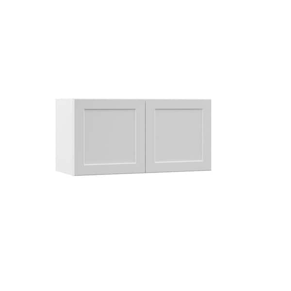Hampton Bay Designer Series Melvern Assembled 30x15x12 in. Wall Bridge Kitchen Cabinet in White