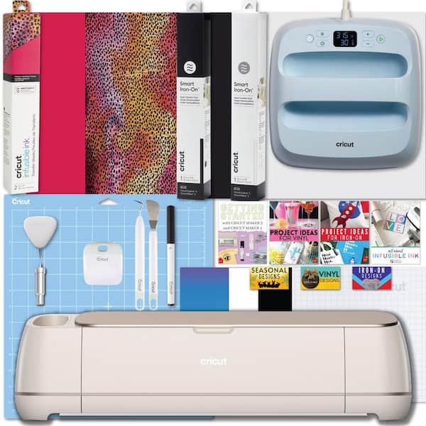 Maker 4 and EasyPress Combo Cutting Machine Bundle-Smart Craft Machine and 9 x 9 Heat Press, Vinyl and Iron-On Materials