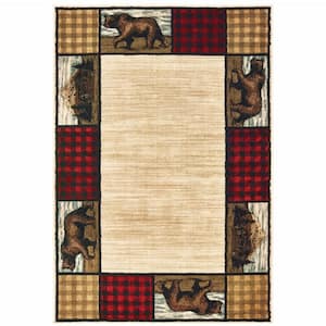Ivory Rust Berry Sky Blue Sage Green Brown Gold and Black 2 ft. x 3 ft. Southwestern Area Rug