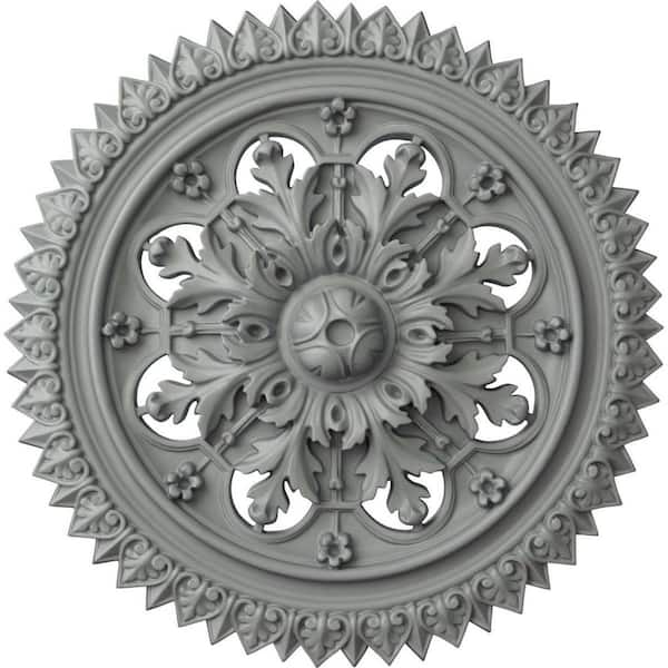 Ekena Millwork 21-5/8" x 2-1/2" York Urethane Ceiling Medallion (Fits Canopies upto 3-5/8"), Primed White