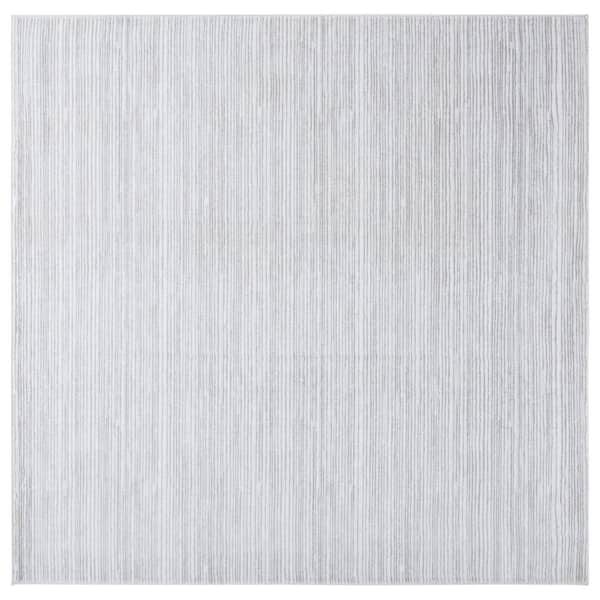 Vision Ivory Gray 12 ft. x 12 ft. Solid Marle Square Area Rug