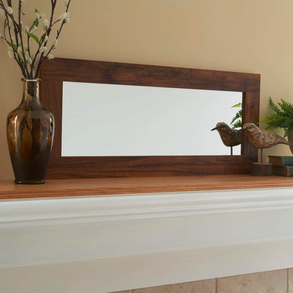 Rustic Hickory Full Length Rectangular Wood Wall Mirror