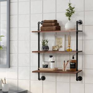 41.9 in. H Wall Planter Stand Wood Pipe Storage Shelves 3-Tier