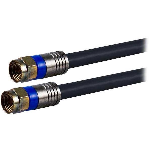 Coaxial Cable 15ft - 15 Feet Triple Shielded RG6 Coax TV Cable Cord in-Wall Rated Gold Plated Connectors Digital Audio Video with Male F Connector Pin Black 