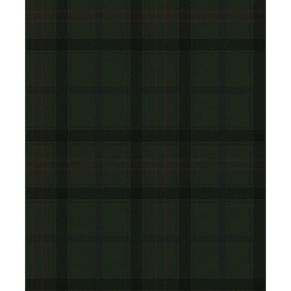NextWall Greenery Tailor Plaid Vinyl Peel and Stick Wallpaper Roll (Covers 31.35 sq. ft.)