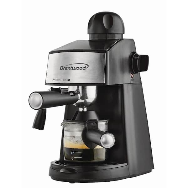 Brentwood 2.5-Cup Black Stainless Steel Espresso Machine and Cappuccino Maker