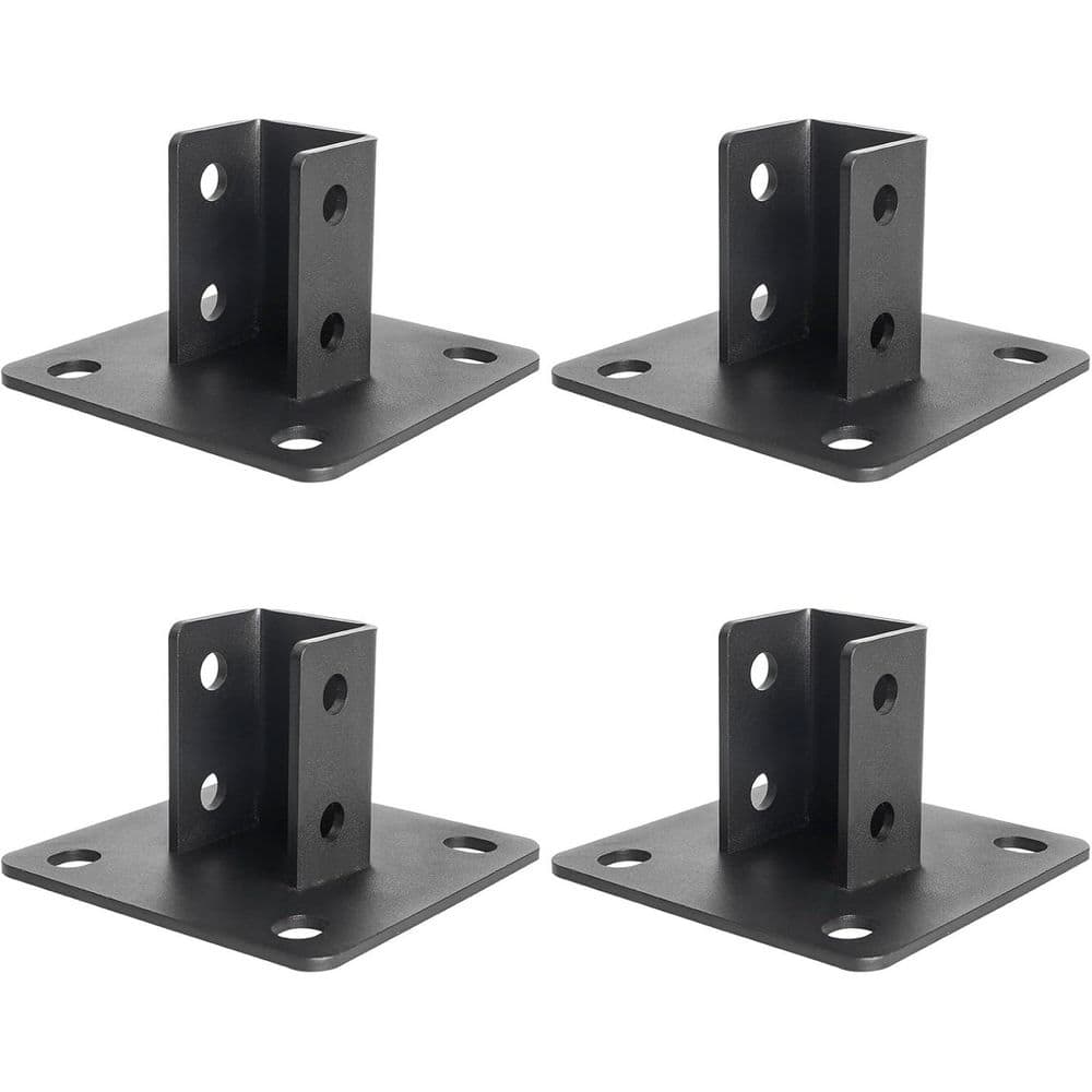 Steel 5.1 in. x 5.1 in. 4 Holes Mount 1-5/8 in. Single Strut Channel Black Square Post Base Corner Orientation 4-Pack price history on PriceWatchPro