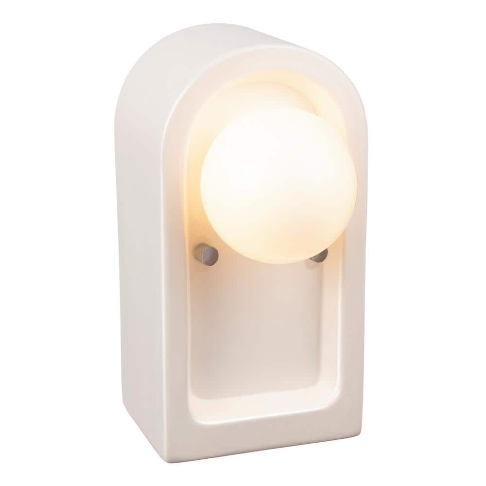 Arcade 9" High Gloss White Ceramic Dimmable Wall Sconce