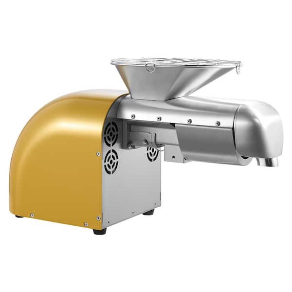 Stainless Steel Oil Press Machine, 11 lbs./H Capacity, 1250W Oil Extractor, 122℉-572℉ for Peanuts Sesame, (Set of 1)