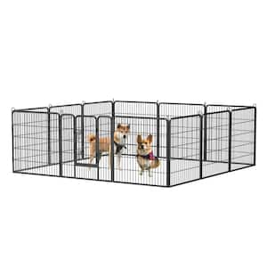 32 in.H x32 in. W Foldable Heavy-Duty Metal Exercise Pens Indoor Outdoor Pet Fence Playpen Kit (12-Pieces)