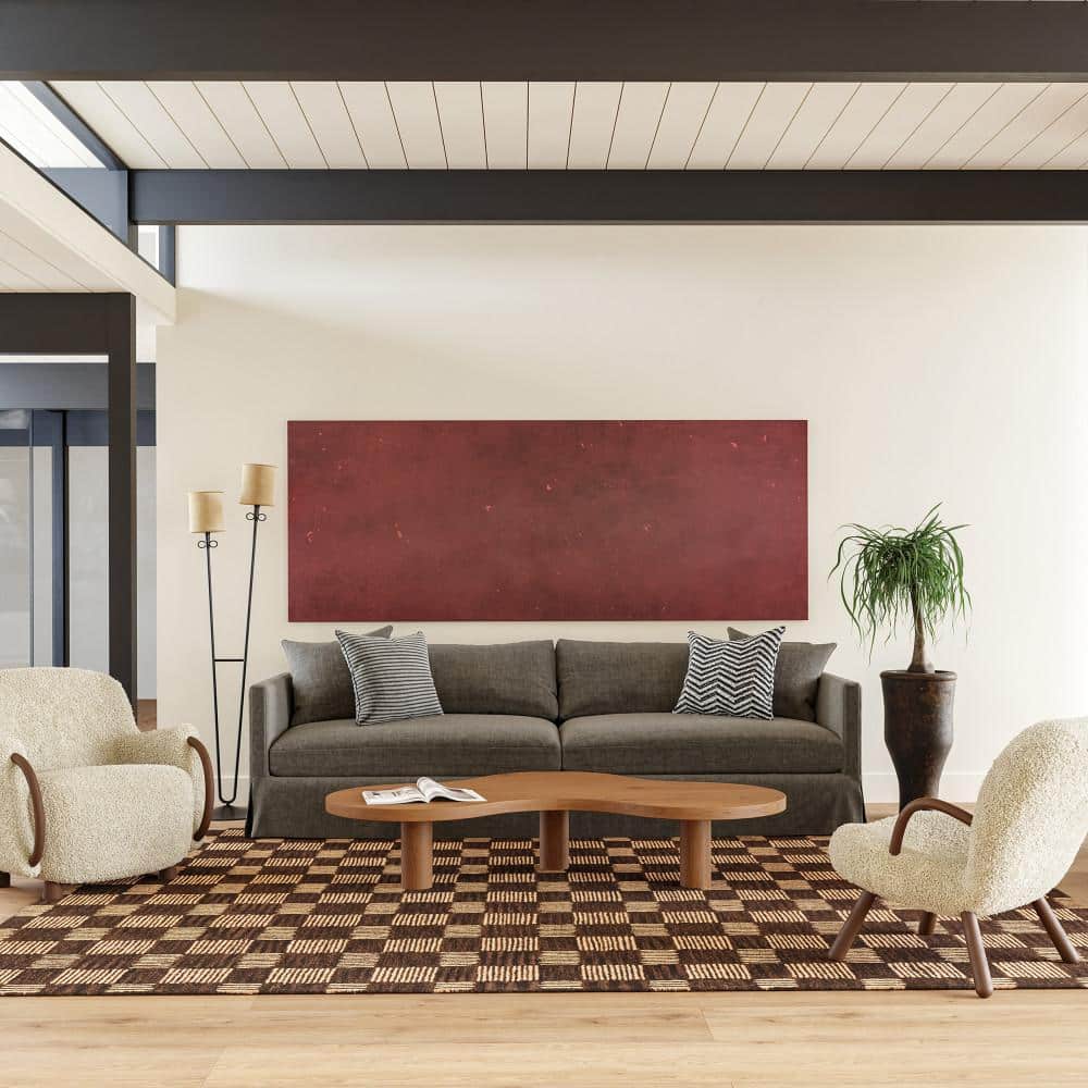 Handmade Brown Wool Rectangular Tufted Area Rug, 5' x 8'