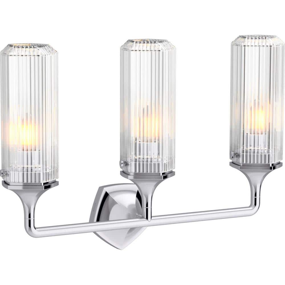 Elegant Occasion 24" Polished Chrome 3-Light Outdoor Sconce