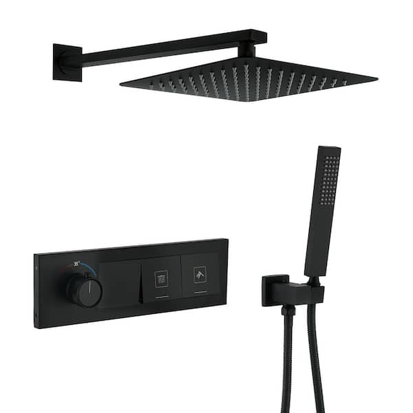1-Spray 11.81 in. Single Wall Mount Fixed Rain Shower Head in Pink 1-Spray 11.81 in. Single Wall Mount Fixed Rain Shower Head in Pink