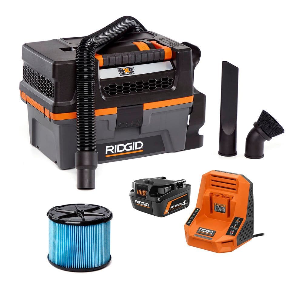 RIDGID 3 Gal. 18V Cordless Handheld NXT Shop Vacuum HD0318 Wet Dry