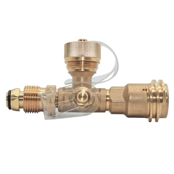 Flame King Propane RV and Cylinder 4 Port Adapter POL, QCC, CGA600 and 1/4 in. Inverted Flare