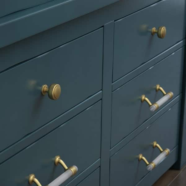Floating 1-3/16 in. (30 mm) Modern Gold Round Cabinet Knob