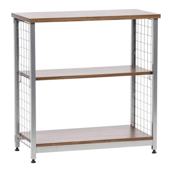 IRIS 31.5 in. Brown Metal 2-shelf Standard Bookcase with Adjustable Shelves