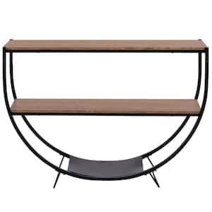 Honn 48 in. Rustic Brown Industrial Standard Rectangle Wood Console Table
