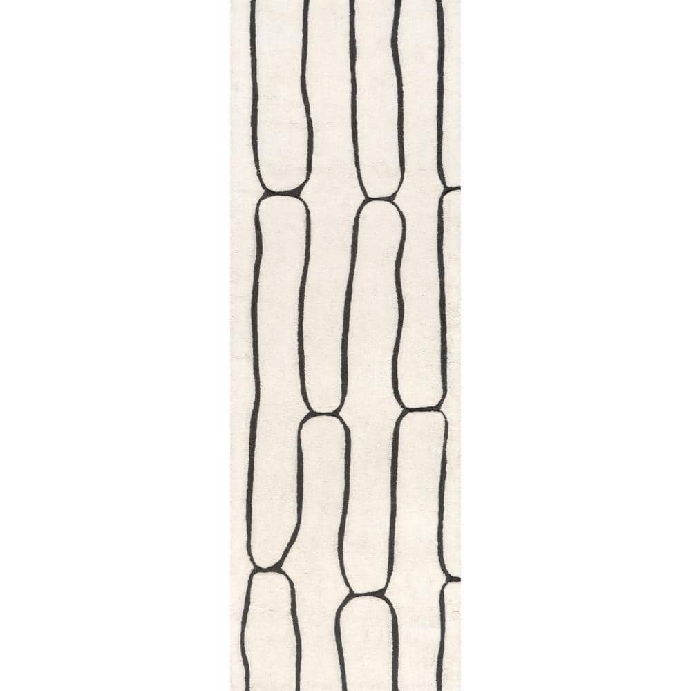 Nazco Abstract New Zealand Wool Charcoal 3 ft. x 8 ft. Indoor/Outdoor Patio Runner Rug price history on PriceWatchPro
