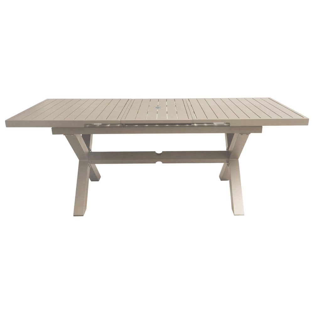 TWT Tan Colour Rectangular Aluminium Outdoor Dining Table ALDZGC