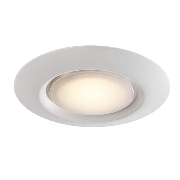 Bel Air Lighting 7.5 in. White Integrated LED Miniature Disk Flush Mount Ceiling Light Fixture with Frosted Acrylic Shade