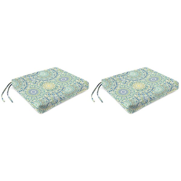 Jordan Manufacturing 19 in. L x 17 in. W x 2 in. T Outdoor Rectangular Chair Pad Seat Cushion in Alonzo Fresco (2-Pack)