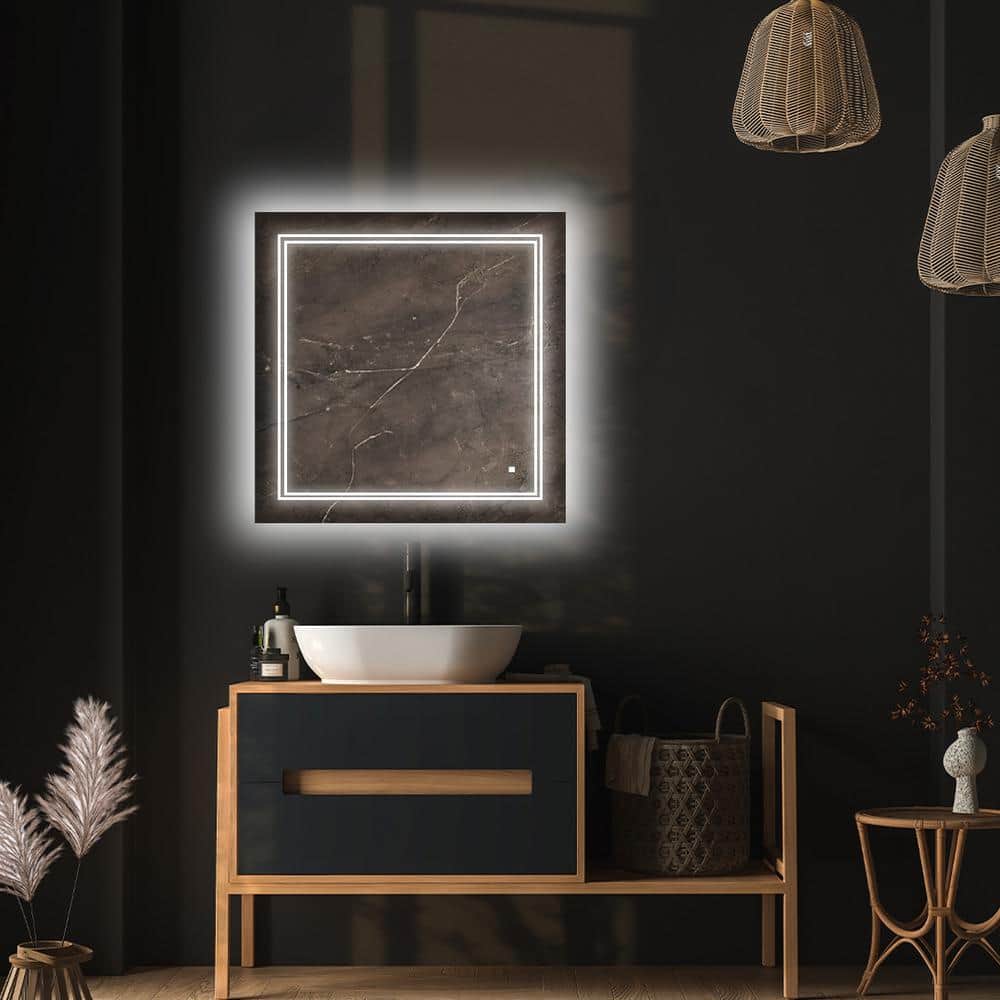 AQUADOM Soho LED Mirror with Defogger and Dimmable, Backlit + Front Lit.