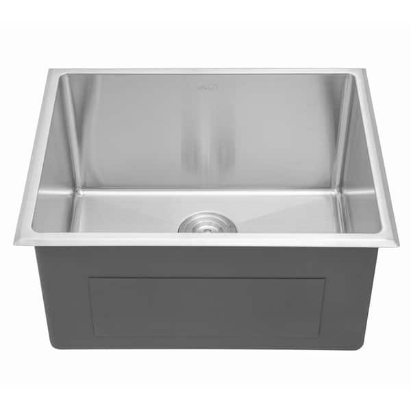 eModernDecor Drop-in Top Mount 16-Gauge Stainless Steel 23-1/2 in. x 18 in.  x 12 in. Single Bowl Kitchen Sink R2318T - The Home Depot