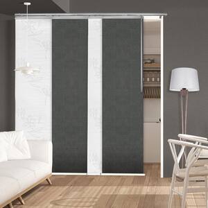 Marble Rose 48 in. - 88 in. W x 94 in. L Adjustable 4- Panel White Single Rail Panel Track with 23.5 in. Slates