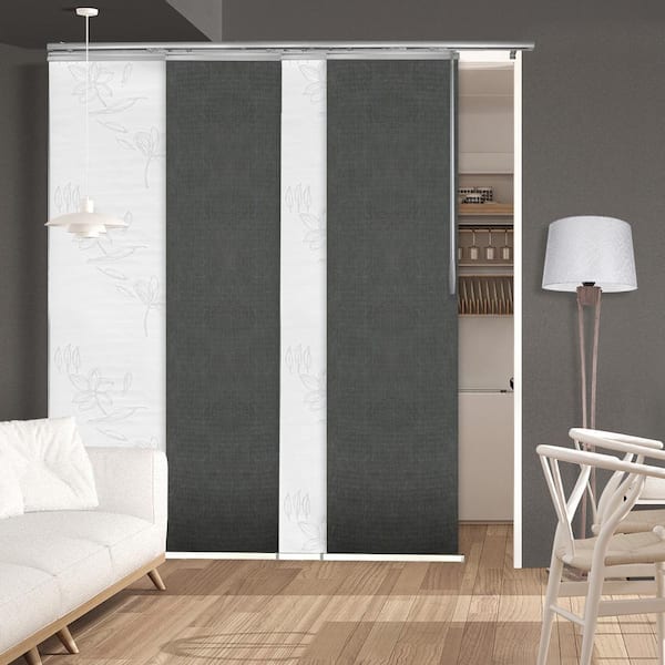 EMOH Marble Rose 48 in. - 88 in. W x 94 in. L Adjustable 4- Panel White Single Rail Panel Track with 23.5 in. Slates