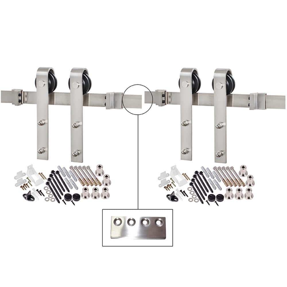 157-1/2 in. Stainless Steel Bent Strap Barn Door Hardware Kit price history on PriceWatchPro