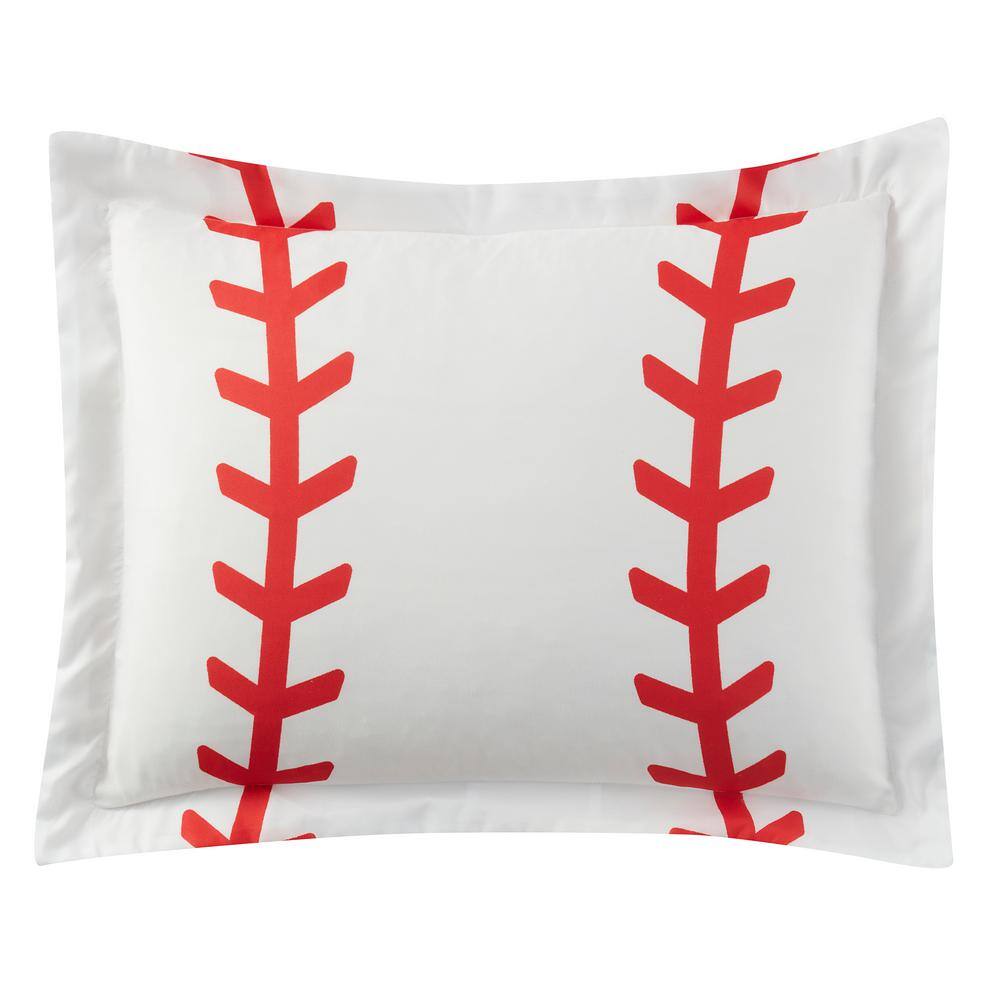 Twin Reversible Baseball Print Microfiber Kids Bedding Set