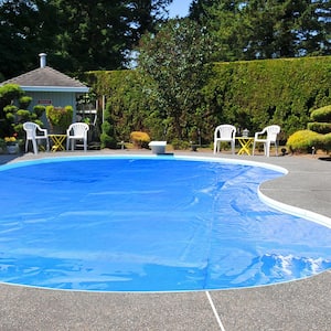 18 ft. x 36 ft. Rectangular Blue Above Ground Pool Solar Cover 12 Mil Heat Retaining Blanket with Carry Bag