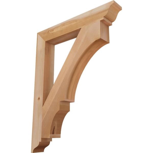 Ekena Millwork 3.5 in. x 36 in. x 28 in. Western Red Cedar Balboa Traditional Smooth Bracket