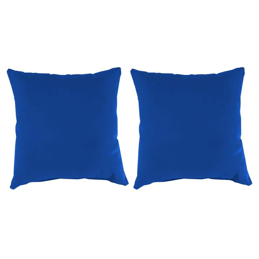 16 in. L x 16 in. W x 4 in. T Square Outdoor Throw Pillow in Canvas Cobalt (2-Pack) price history on PriceWatchPro