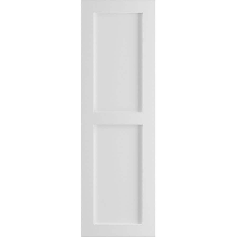 Unfinished White PVC Exterior Shutters, 12"W x 57"H Pair