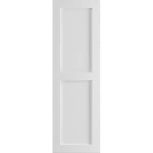 15 in. x 41 in. True Fit PVC 2 Equal Flat Panel Shutters Pair in Unfinished