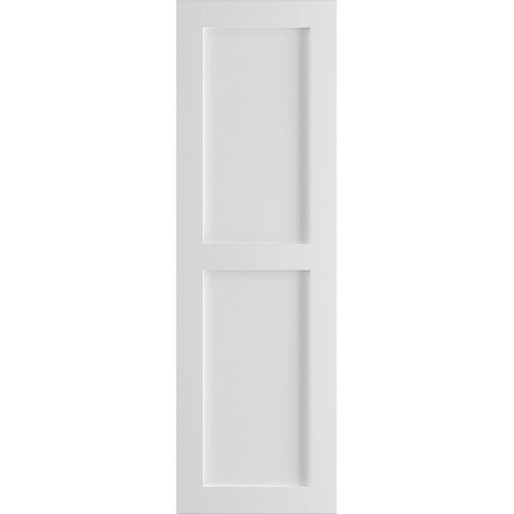 Ekena Millwork 15 In X 57 In True Fit Pvc 2 Equal Flat Panel Shutters Pair In Unfinished