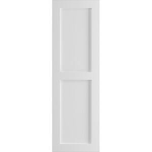 18 in. x 25 in. PVC True Fit Two Equal Flat Panel Shutters Pair in Unfinished