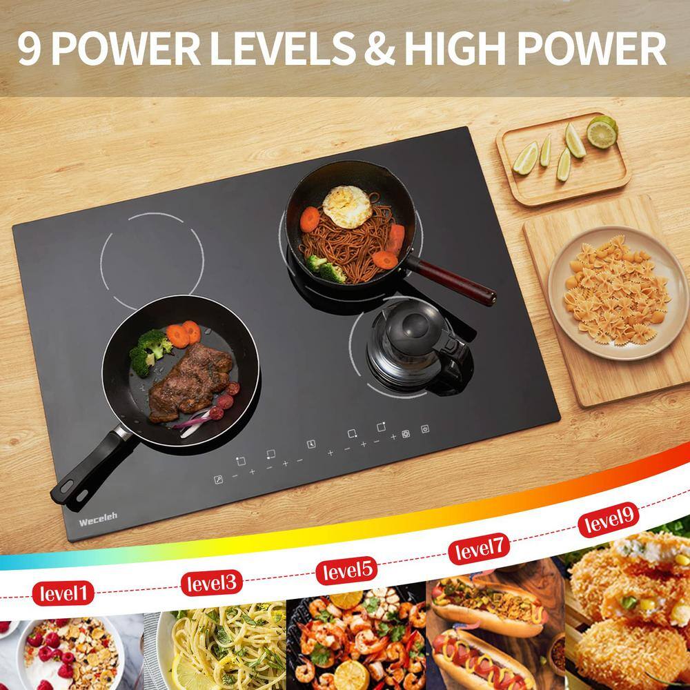 30 Inch Black Ceramic Electric Cooktop with Touch Control