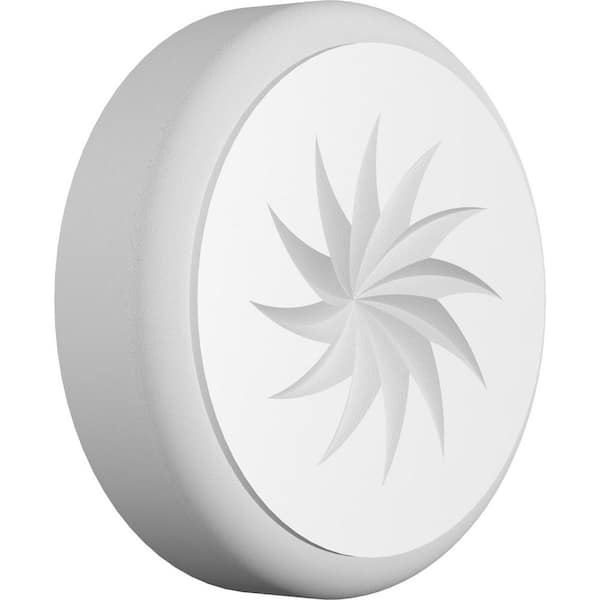 Ekena Millwork 3-in W x 3-in H x-3/4-in P Standard Grayson Spiral Rosette With Rounded Edge