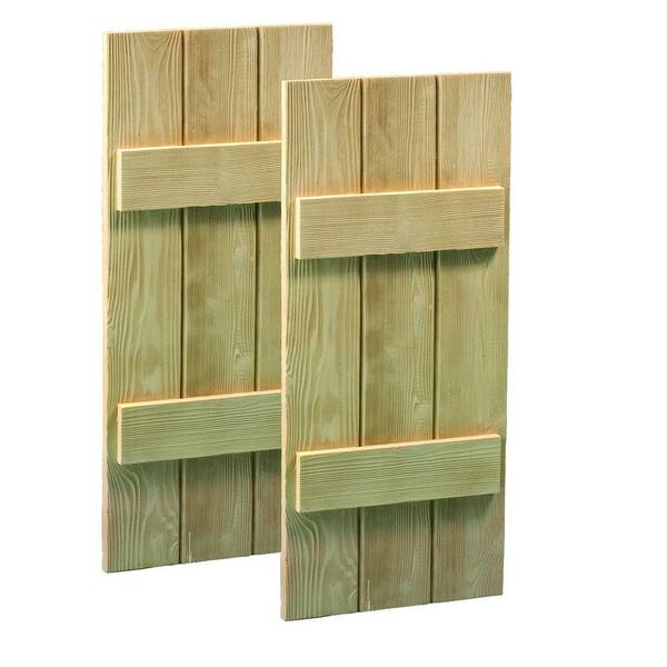 Fypon 48 in. x 12 in. x 1-1/2 in. Polyurethane Timber Plank Shutters Pair