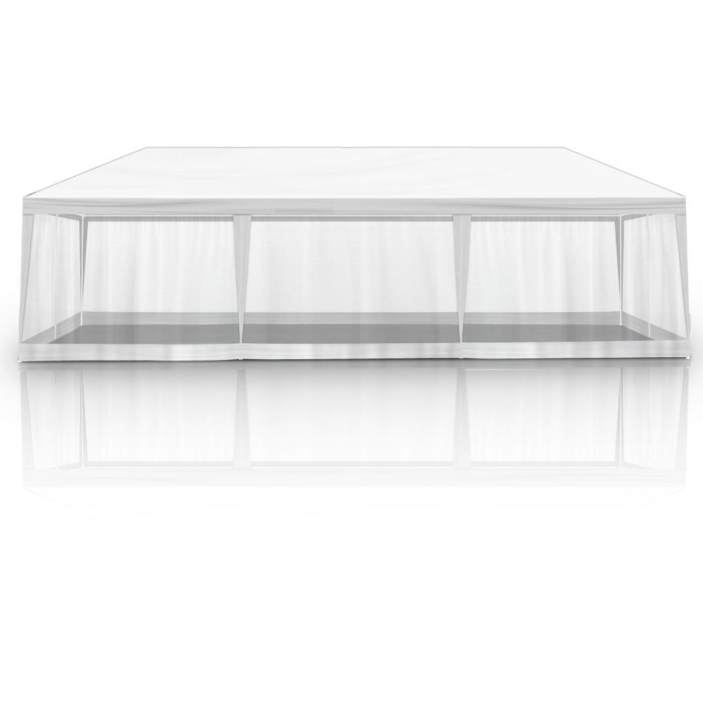 10 ft. x 30 ft. White Canopy Tent with 8 Sidewalls, 2 Zipper Doors & 6 Screen Panels, Powder-Coated Steel Frame price history on PriceWatchPro
