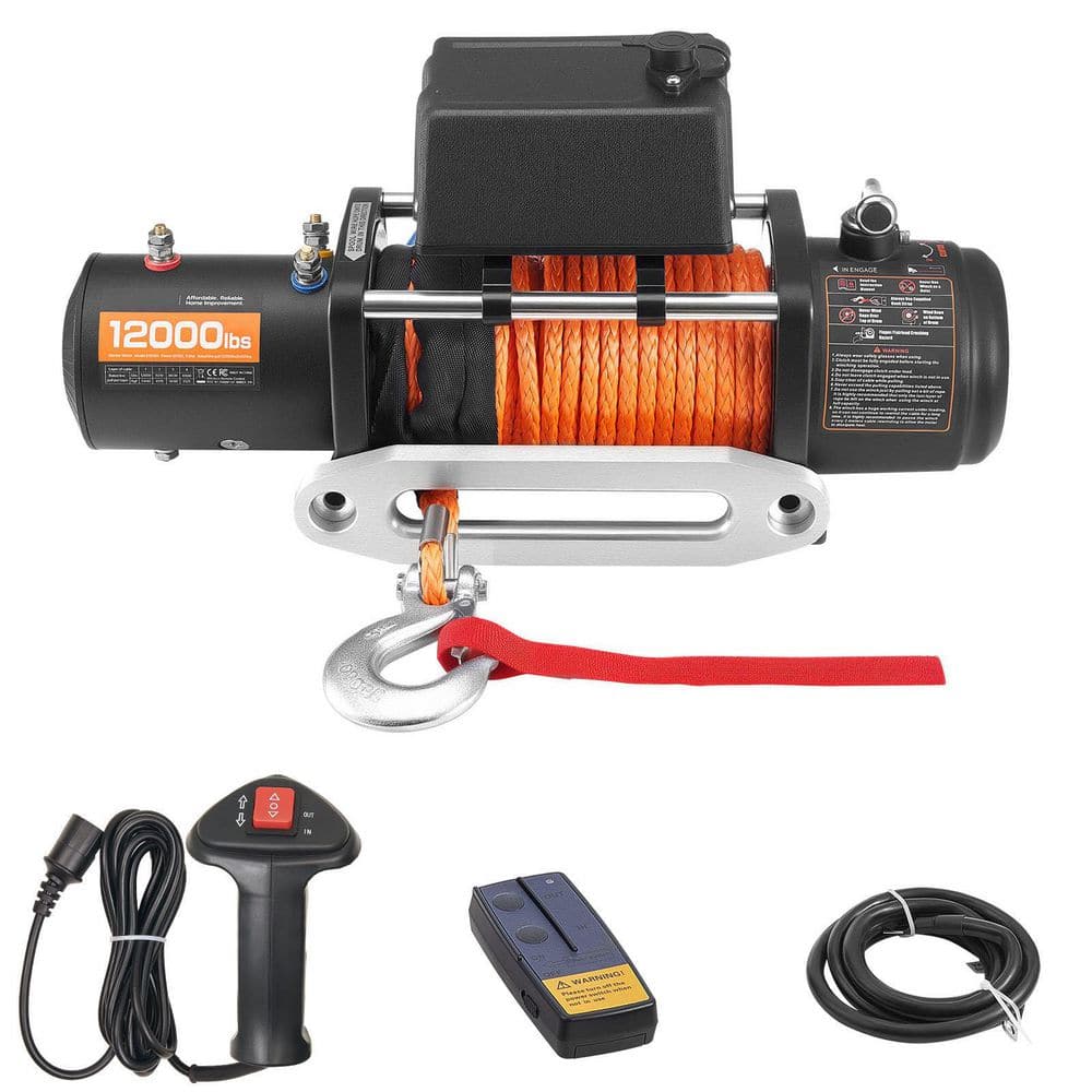 Electric Winch 12V, 12000 lbs. Load, 0.36 in. x 75.5 ft. Synthetic Rope, Wireless and Wired Remote, IP55 Waterproof SUV price history on PriceWatchPro