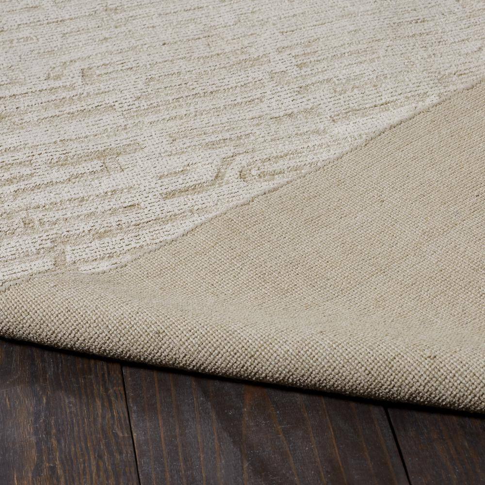 Handmade Beige Linen and Wool Geometric Area Rug 8' x 10'